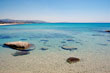 crystal clear sea waters in Limanaki bay, Mikri Vigla, Naxos